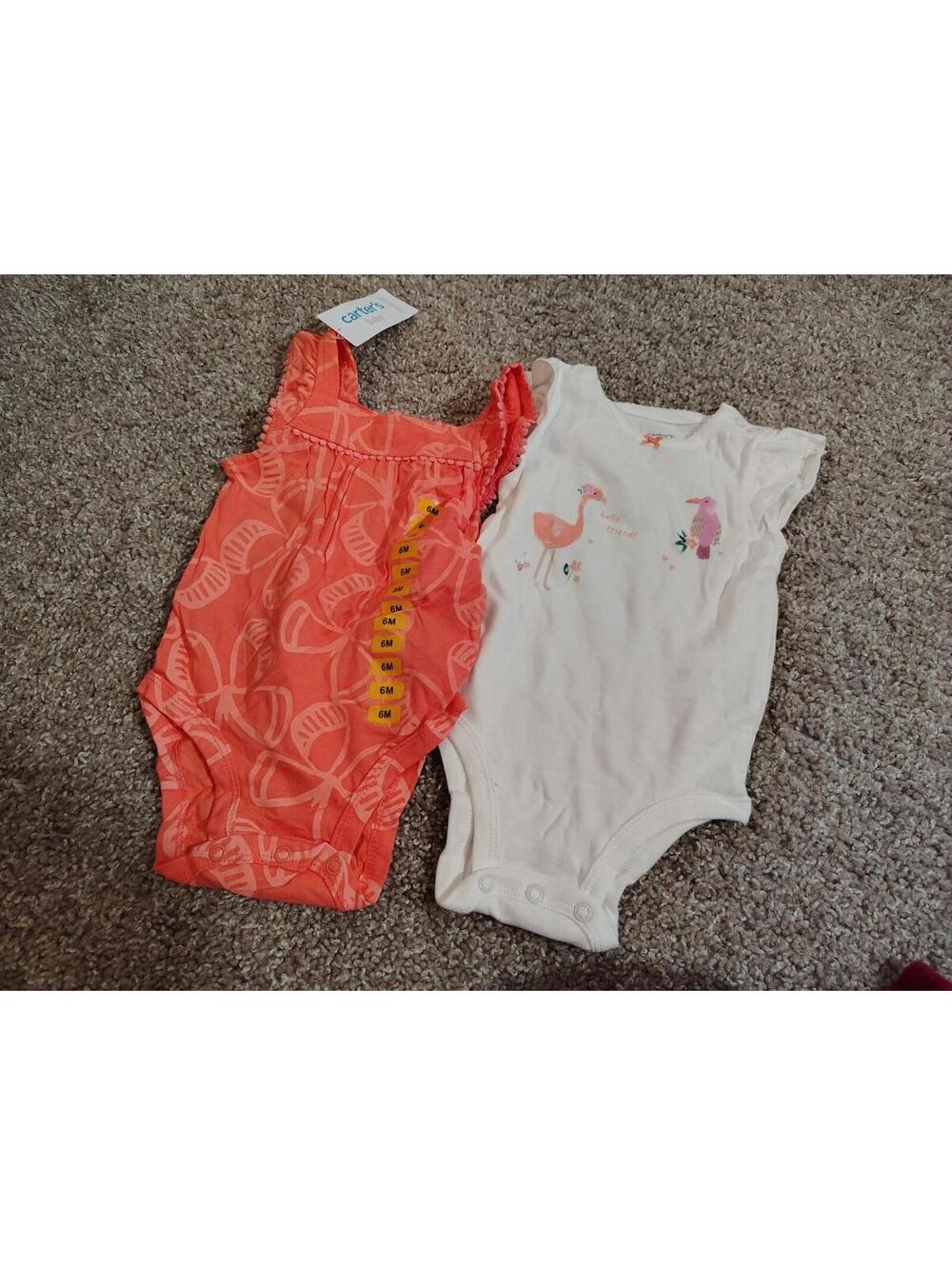 Baby Girl 6 mo Nwt Carters 100% Cotton 2 piece  one piece snap button Pink